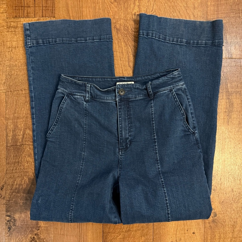 Bagatelle Collection Wide Leg Jeans Women Size 29 High Rise Dark Wash - Picture 4 of 5
